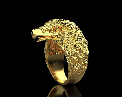 Dazzle Dime 925 Sterling Silver Base 18k Gold Plated Soaring Majesty Eagle Ring DAZZLE DIME®