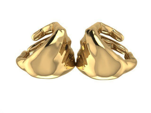 Dazzle Dime Earring Hugs AirPod  Where Style Meets Innovation 925 Sterling Silver Base, 18K Yellow & White Gold Plating - Dazzle Dime