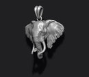 Dazzle Dime Elephant Head Pendant with Chain Majestic Symbol of Wisdom 925 Sterling Silver Base DAZZLE DIME®