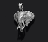 Dazzle Dime Elephant Head Pendant with Chain Majestic Symbol of Wisdom 925 Sterling Silver Base DAZZLE DIME®