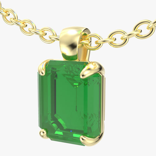 emerald cut-gemstone pendant
