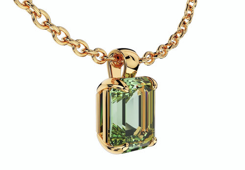 emerald cut gemstone pendant