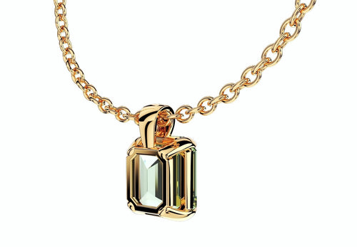 emerald cut gemstone pendant