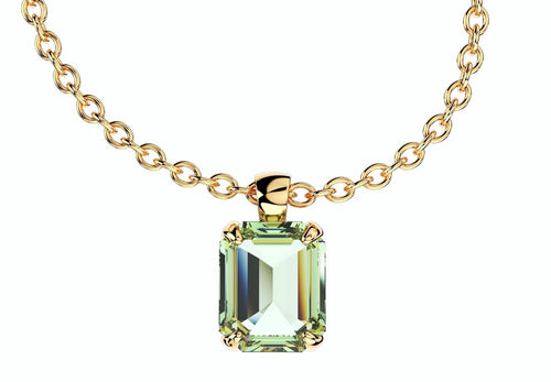emerald cut gemstone pendant