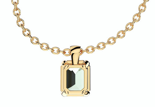 emerald cut gemstone pendant