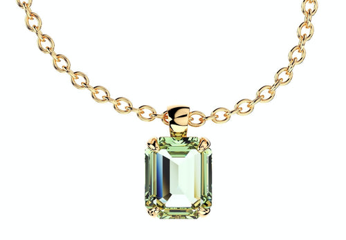emerald cut gemstone pendant
