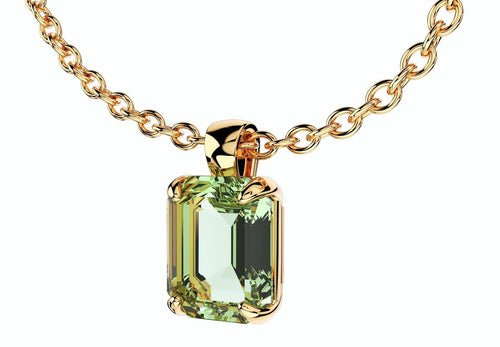 emerald cut gemstone pendant