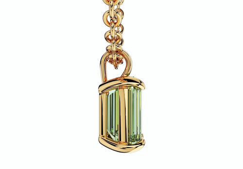 emerald cut gemstone pendant