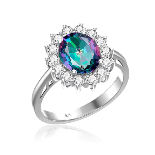 Dazzle Dime® Oval Cut 8x10mm Aquamarine Ring | 18K Gold-Plated Sterling Silver | Elegant Birthstone & Wedding Jewelry