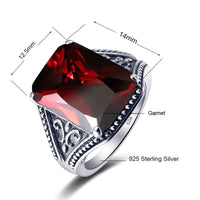 Dazzle Dime® 925 Sterling Silver Garnet Ring | Vintage Byzantine Men's Jewelry