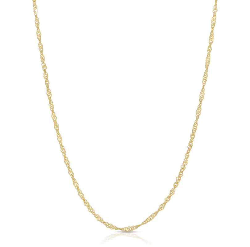 14K Gold Filled Singapore Chain Necklace Dainty Rope Chain Necklace Tarnish Resistant Jewelry Boho Necklace for Women