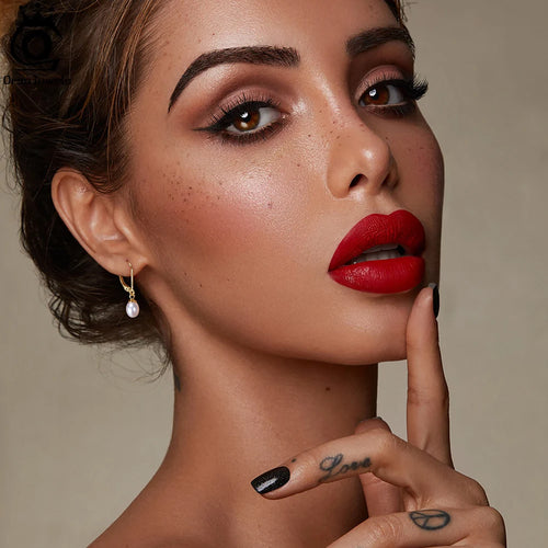 14K Gold-Plated 925 Sterling Silver Baroque Pearl Drop Earrings | Handpicked Natural Freshwater Pearl Dangle Jewelry for Women