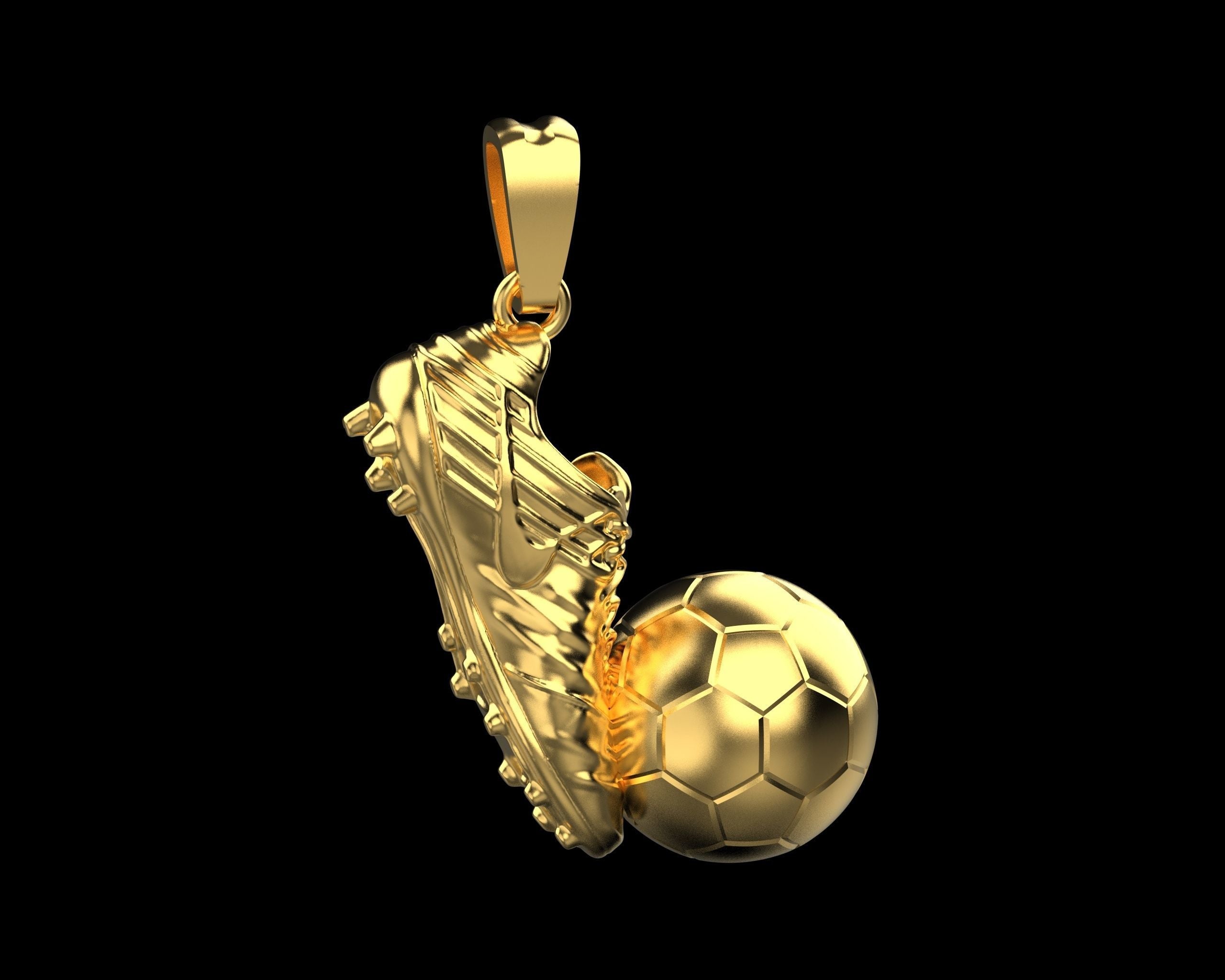 Dazzle Dime 925 Sterling Base 18k Gold Plated Football Pendant & Chain Wear the Spirit of Victory