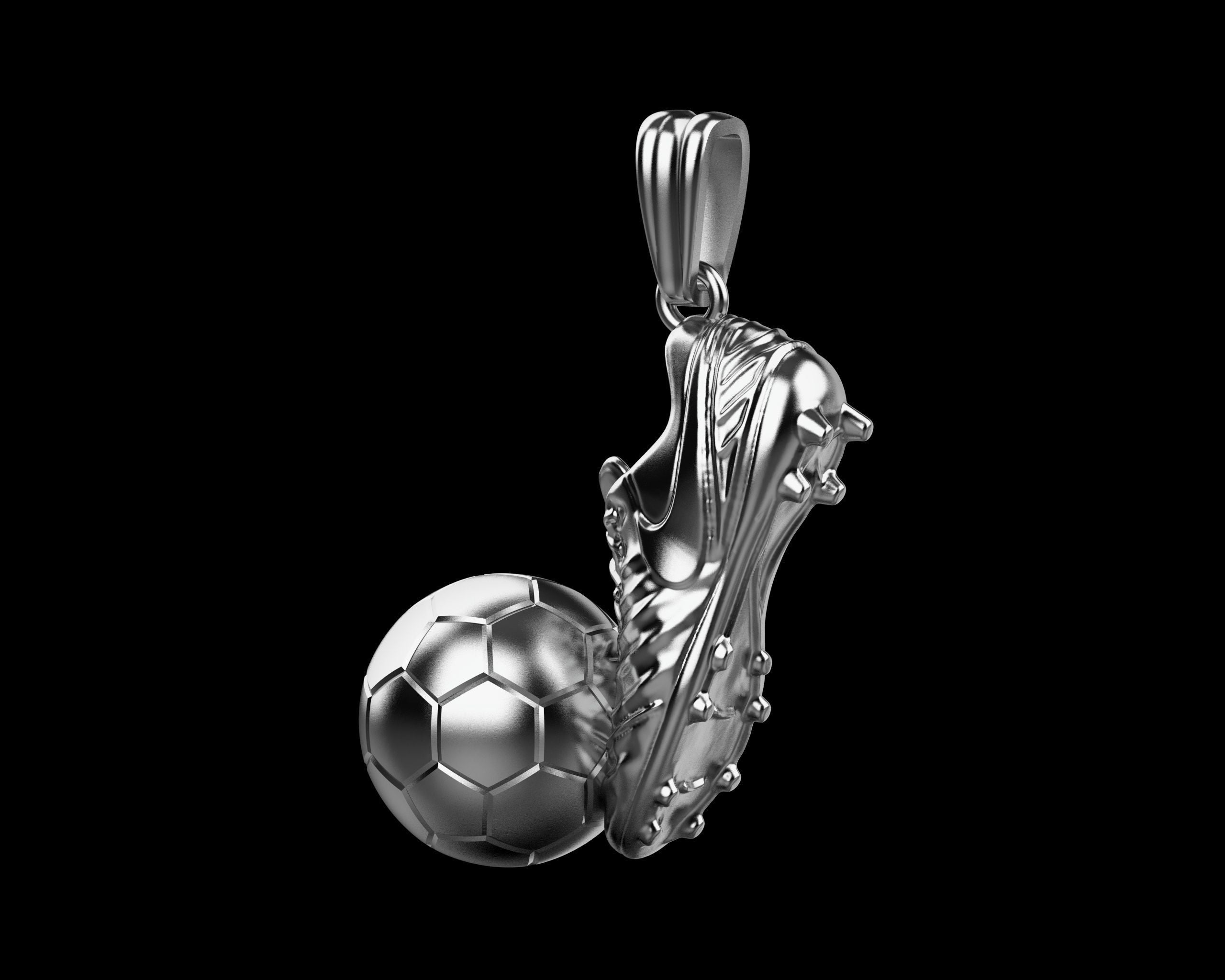 Dazzle Dime 925 Sterling Base 18k Gold Plated Football Pendant & Chain Wear the Spirit of Victory