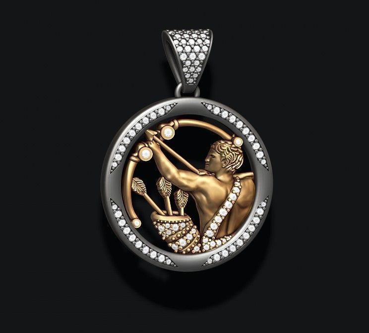 Gold Plated Horoscope Sagittarius Pendant