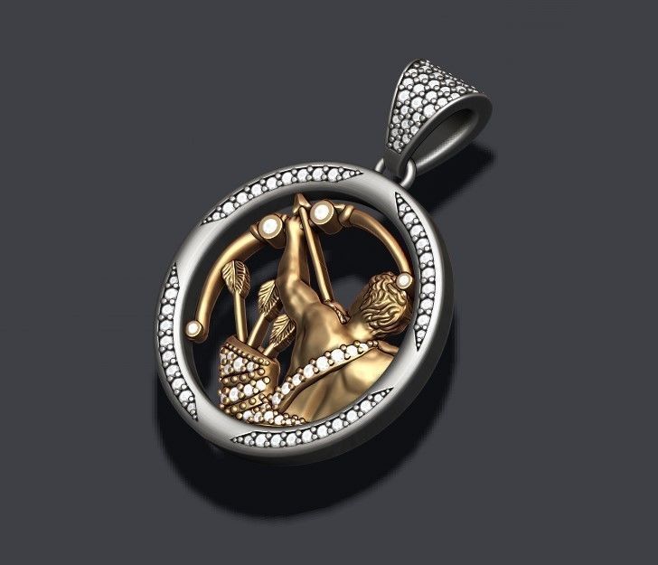 Gold Plated Horoscope Sagittarius Pendant