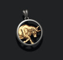 Dazzle Dime 925 Sterling Silver Base 18k Gold Plated Taurus Zodiac Bull Pendant with Chain DAZZLE DIME®