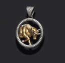 Dazzle Dime 925 Sterling Silver Base 18k Gold Plated Taurus Zodiac Bull Moissanite Pendant with Chain DAZZLE DIME®