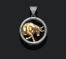 Dazzle Dime 925 Sterling Silver Base 18k Gold Plated Taurus Zodiac Bull Moissanite Pendant with Chain DAZZLE DIME®