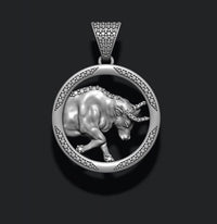 Dazzle Dime 925 Sterling Silver Base 18k Gold Plated Taurus Zodiac Bull Moissanite Pendant with Chain DAZZLE DIME®