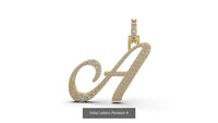 Dazzle Dime Customised Initial Letters Pendant: A to G, Sterling Silver Base 18K Gold Cladding DAZZLE DIME™