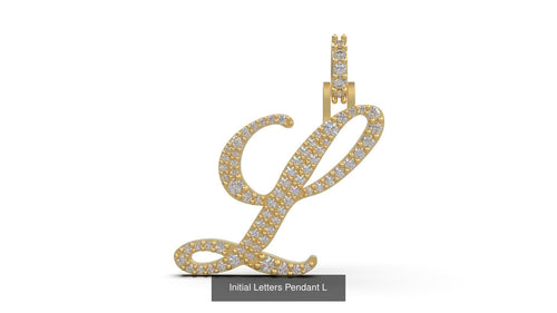 Dazzle Dime Customised Initial Letters Pendant with Chain H to M, Sterling Silver Base 18K Gold Cladding DAZZLE DIME®