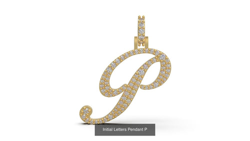 Dazzle Dime Customised Initial Letters Pendant with Chain N to T, Sterling Silver Base 18K Gold Cladding DAZZLE DIME®