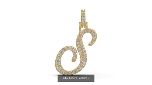 Dazzle Dime Customised Initial Letters Pendant with Chain N to T, Sterling Silver Base 18K Gold Cladding DAZZLE DIME®