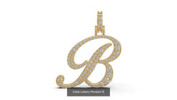 Dazzle Dime Customised Initial Letters Pendant: A to G, Sterling Silver Base 18K Gold Cladding DAZZLE DIME™