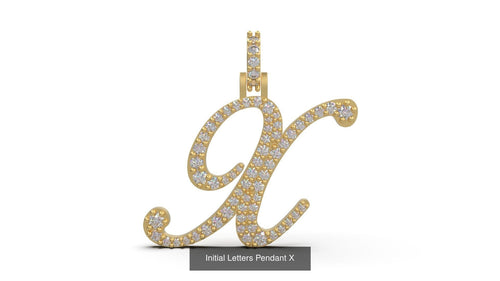 Dazzle Dime Customised Initial Letters Pendant with Chain U to Z, Sterling Silver Base 18K Gold Cladding DAZZLE DIME®