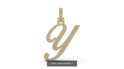 Dazzle Dime Customised Initial Letters Pendant with Chain U to Z, Sterling Silver Base 18K Gold Cladding DAZZLE DIME®