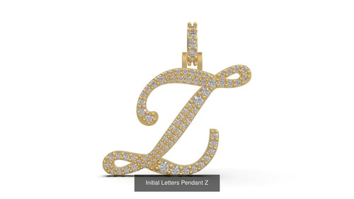 Dazzle Dime Customised Initial Letters Pendant with Chain U to Z, Sterling Silver Base 18K Gold Cladding DAZZLE DIME®