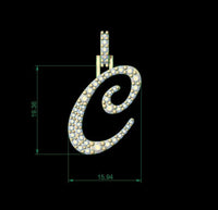 Dazzle Dime Customised Initial Letters Pendant: A to G, Sterling Silver Base 18K Gold Cladding DAZZLE DIME™