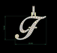 Dazzle Dime Customised Initial Letters Pendant with Chain A to G, Sterling Silver Base 18K Gold Cladding DAZZLE DIME®