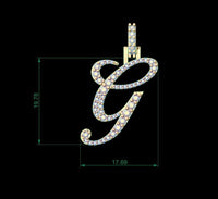 Dazzle Dime Customised Initial Letters Pendant: A to G, Sterling Silver Base 18K Gold Cladding DAZZLE DIME™