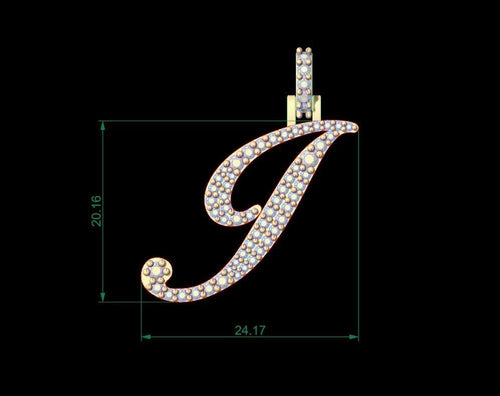 Dazzle Dime Customised Initial Letters Pendant with Chain H to M, Sterling Silver Base 18K Gold Cladding DAZZLE DIME®