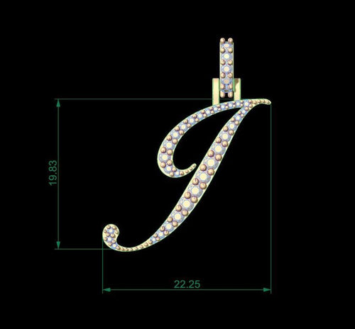 Dazzle Dime Customised Initial Letters Pendant with Chain H to M, Sterling Silver Base 18K Gold Cladding DAZZLE DIME®