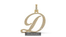 Dazzle Dime Customised Initial Letters Pendant with Chain A to G, Sterling Silver Base 18K Gold Cladding DAZZLE DIME®