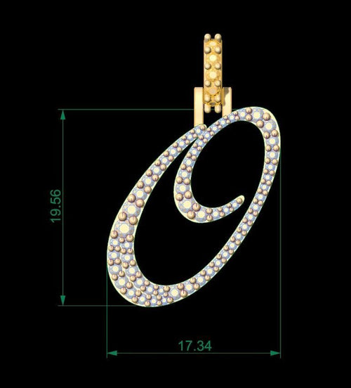 Dazzle Dime Customised Initial Letters Pendant with Chain N to T, Sterling Silver Base 18K Gold Cladding DAZZLE DIME®