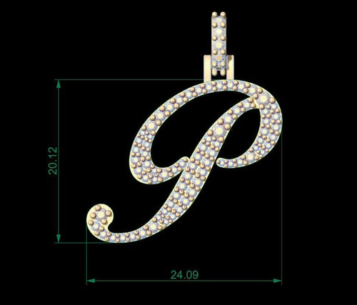 Dazzle Dime Customised Initial Letters Pendant with Chain N to T, Sterling Silver Base 18K Gold Cladding DAZZLE DIME®