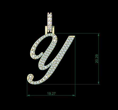 Dazzle Dime Customised Initial Letters Pendant with Chain U to Z, Sterling Silver Base 18K Gold Cladding DAZZLE DIME®