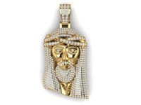 Dazzle Dime Jesus 925 Sterling 18K Gold Plated Pendant with 925 Sterling Chain with Moissanite Gemstones DAZZLE DIME®