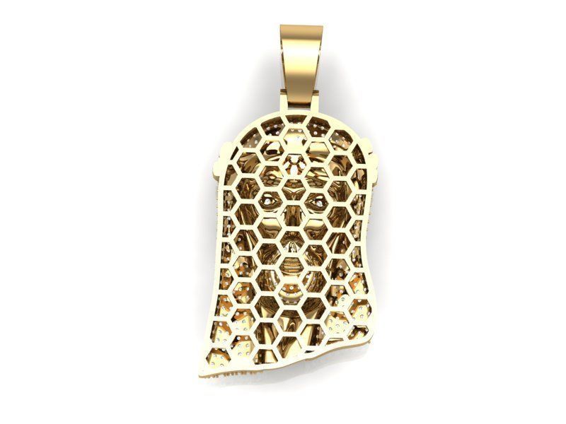 Dazzle Dime Jesus 925 Sterling 18K Gold Plated Pendant with 925 Sterling Chain with Moissanite Gemstones DAZZLE DIME®