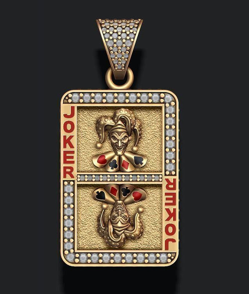 Dazzle Dime Joker Playing Card Pendant with Chain DAZZLE DIME™
