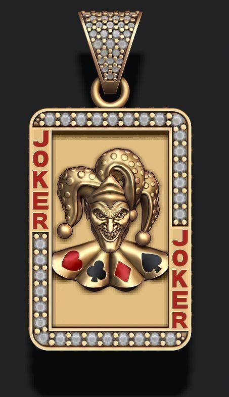 Dazzle Dime Joker Playing Card Pendant with Chain DAZZLE DIME™