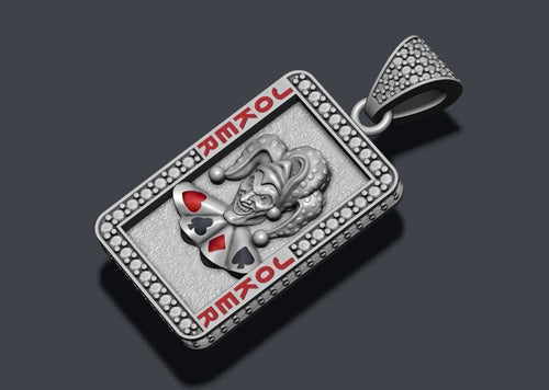 Dazzle Dime Joker Playing Card Pendant with Chain DAZZLE DIME™