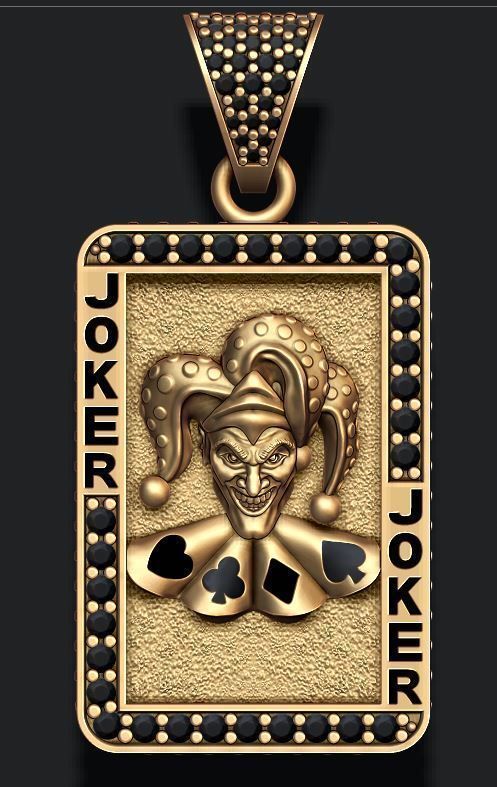 Dazzle Dime Joker Playing Card Pendant with Chain DAZZLE DIME™