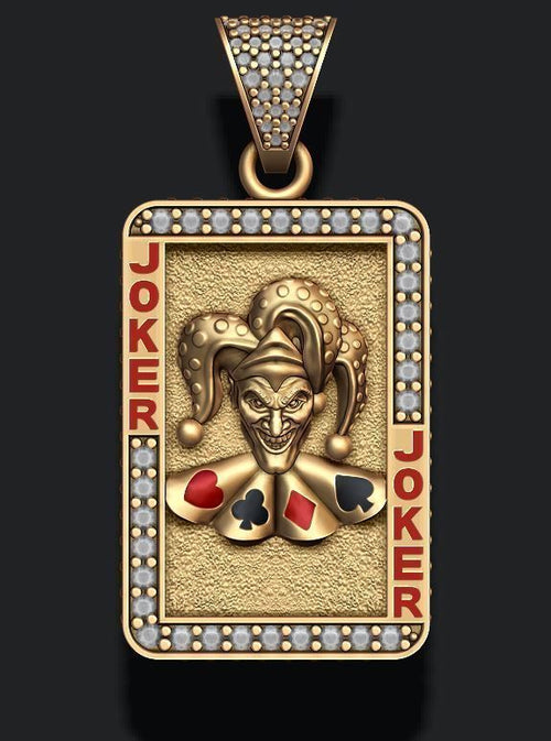 Dazzle Dime Joker Playing Card Pendant with Chain DAZZLE DIME™