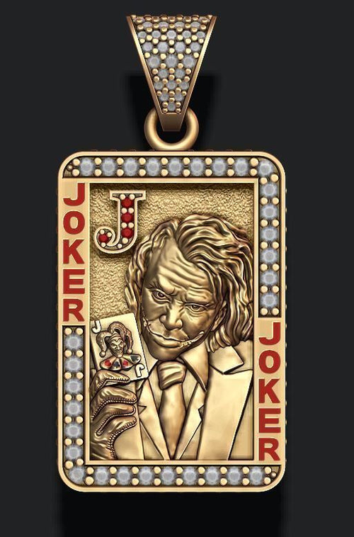 Dazzle Dime Joker Playing Card Pendant with Chain DAZZLE DIME™
