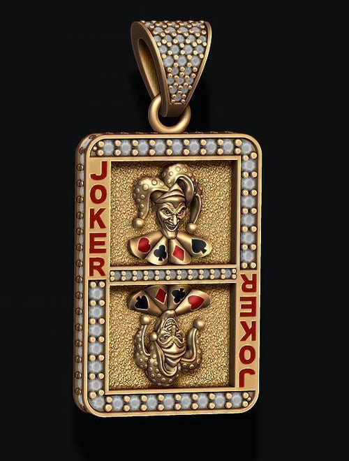 Dazzle Dime Joker Playing Card Pendant with Chain DAZZLE DIME™
